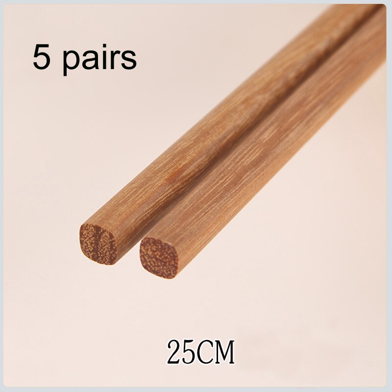 BalleenShiny 5 par chińskich naturalne drewniane bambusowe pałeczki bez lakieru bez wosku zdrowe jedzenie naczynia Sushi siekać kije Tablewrae: B
