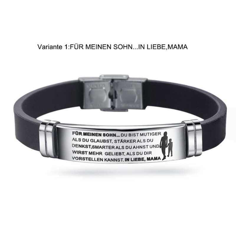 German Inspirational Cuff Bracelets Engraved to My Son Bracelets: 1