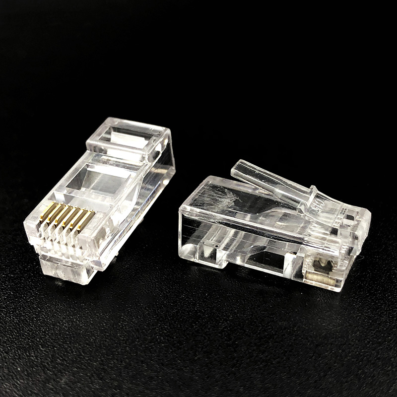 10 stk.  rj12 6 p 6c -kontakt lang kropp  rj11 6-- kjernet telefonkabel utp modulær plugg l= 22.45mm