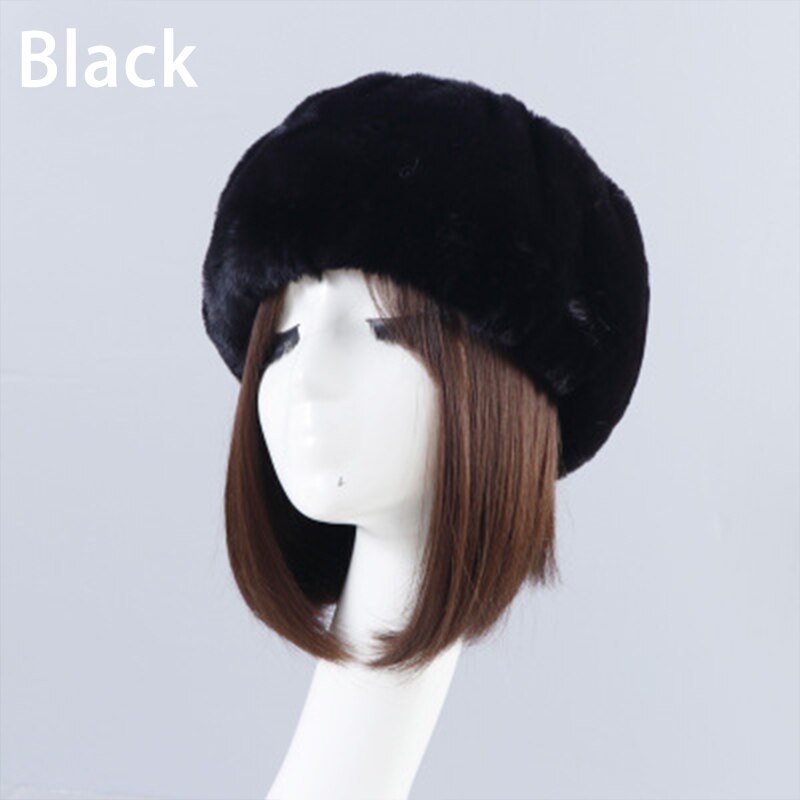 Vrouwen Hoeden Lady Russische Dikke Pluizige Imitatie Vossenbont Hoed Hoofdband Winter Earwarmer Ski Hoed Vrouwelijke Hoeden Voor Herfst Winter: D