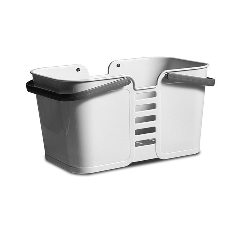 Panier à linge de bain avec poignée | Boîte de rangement Portable pour produits de toilette serviettes, porte-cosmétiques de bureau à domicile @ D: Gray