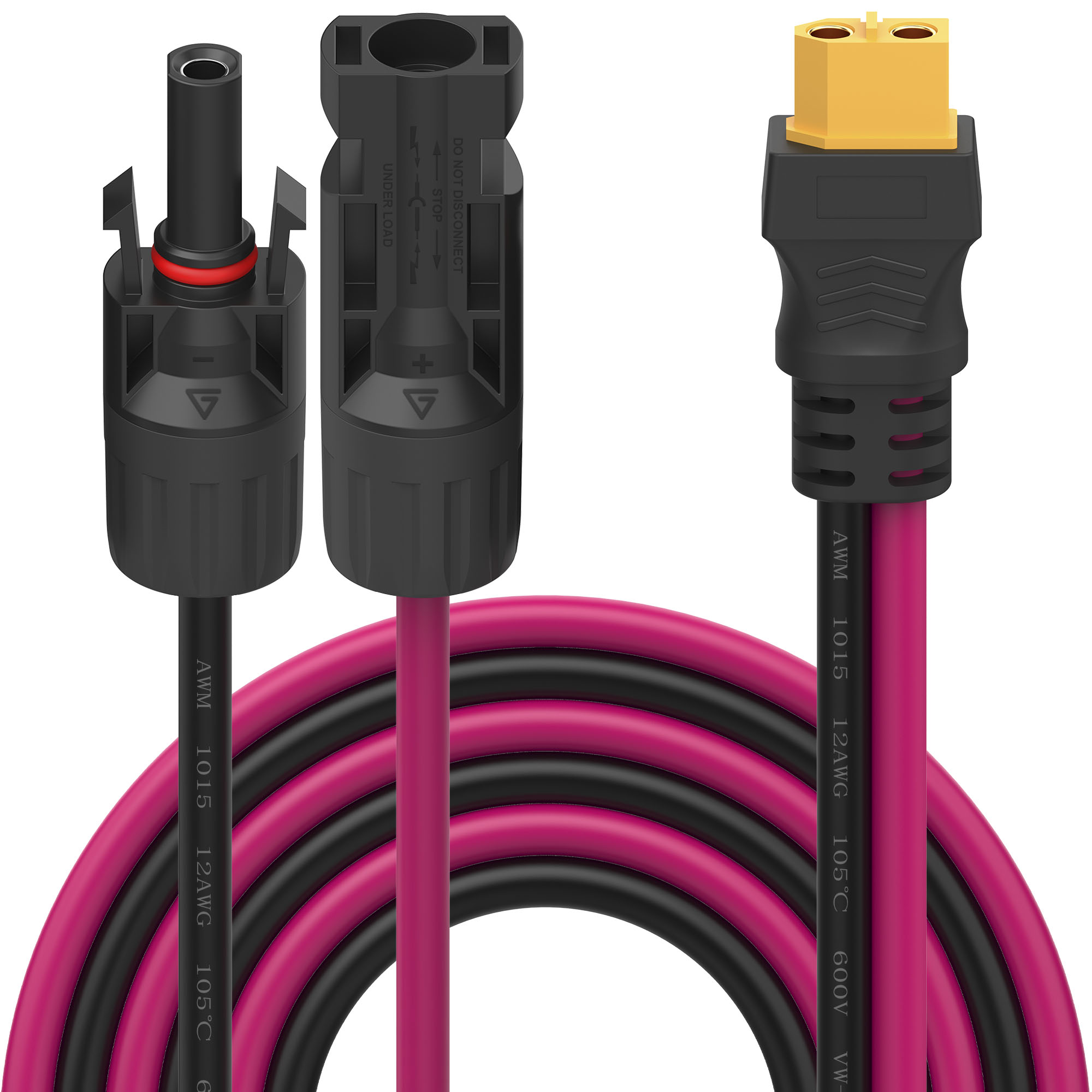 Cable de extensión Solar a XT60 12AWG 30A conector solar a cable adaptador XT60 adecuado para panel solar a central eléctrica portátil