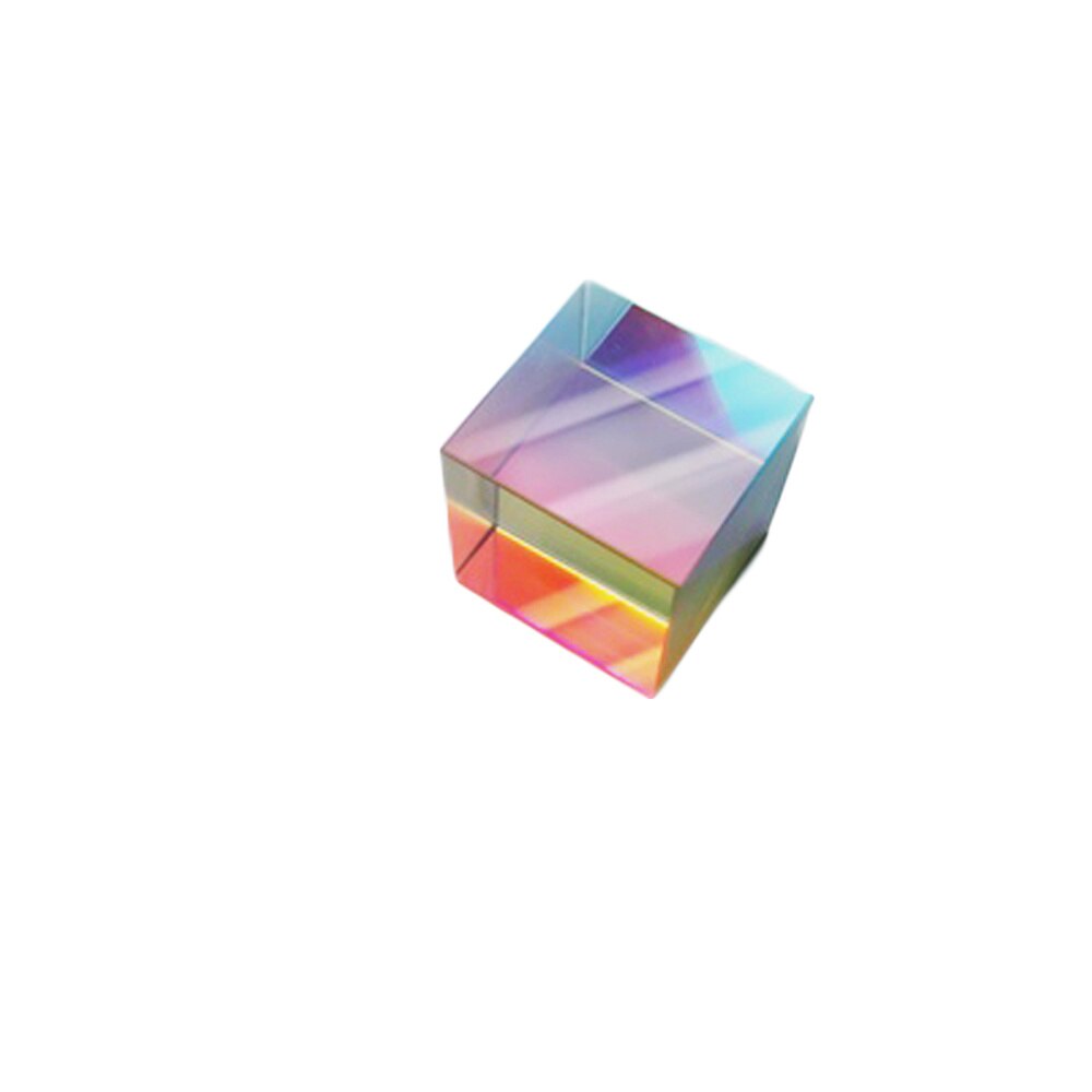 Optical Glass Cube Defective Cross Dichroic Prism Mirror Combiner Splitter Decor 25x25mm Transparent Module Toy Teaching Tools