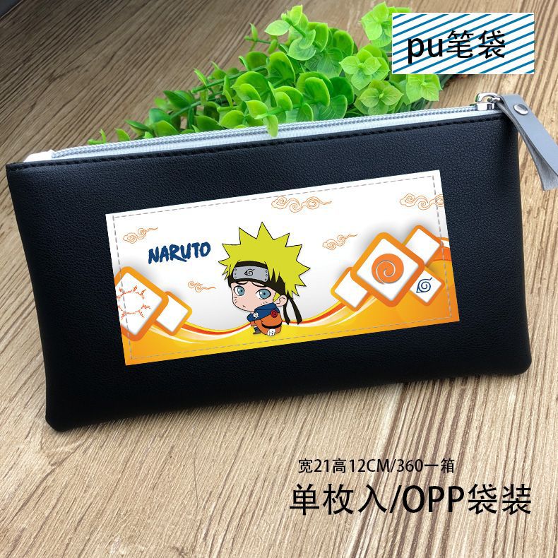 Anime One Piece PU Leather Pen Bag Luffy Stationery Bag Tony Tony Chopper Long Purse for: Naruto-2