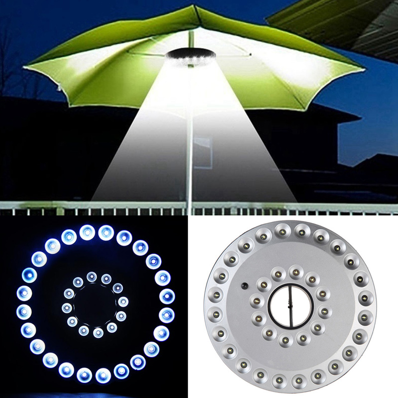 Carpa poste de luces Luz de Patio sombrilla duradera bombilla Led exterior jardín blanco Camping Luz de disco linterna portátil