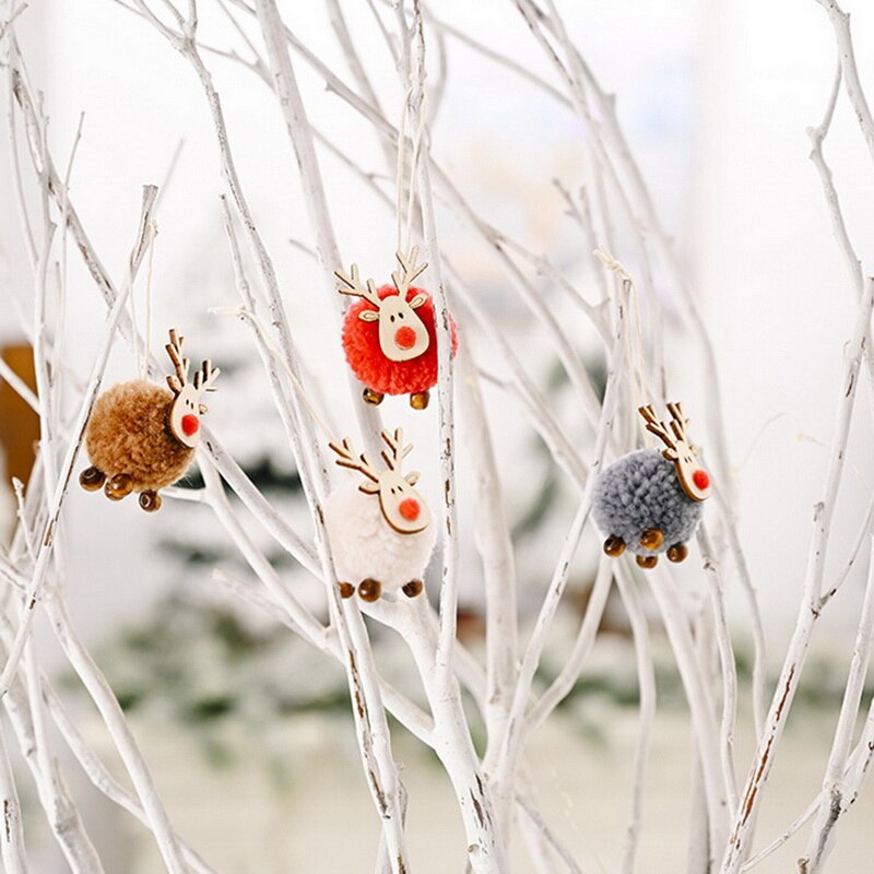 Décoration de noël feutre cerf arbre de noël pendentif ornements Mini Elk nouvel an enfants décor de noël décorations de fête à la maison