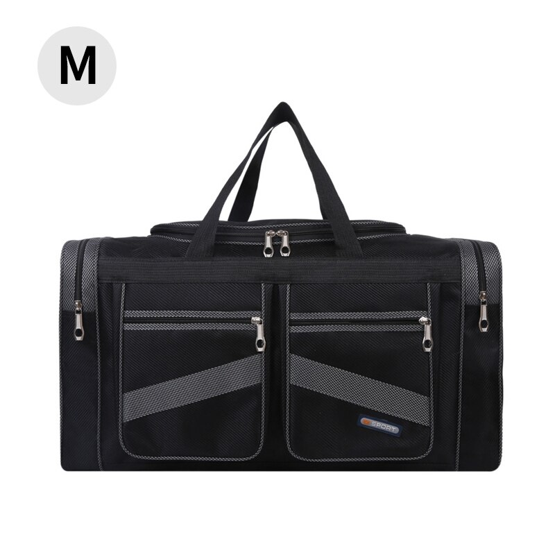 Bolso de viaje plegable para hombre y mujer, bolsa de mano grande, impermeable, para el hombro, para fin de semana, XA509F: Gray M