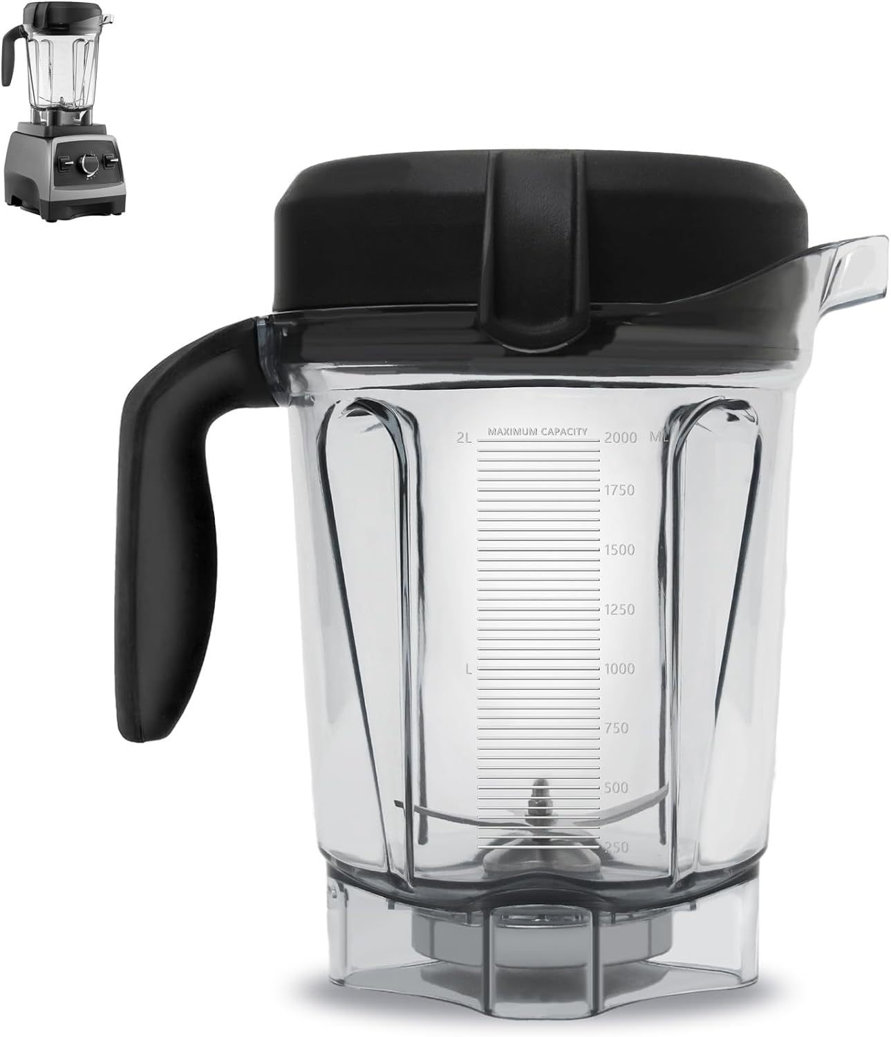 Vitamix 750 Ersatzbehälter für Vitamix Mixer, Wasserflasche, 64 oz Glasbecher, kompatibel