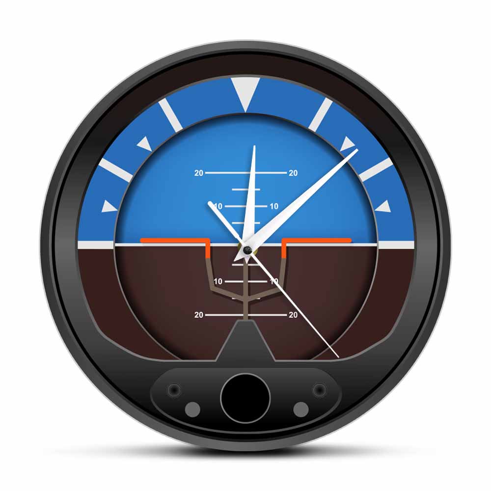 Aircraft Attitude Indicator Silent Non Ticking Wall Clock Flight Instrument Home Décor Wall Watch Pilots Art Décor Modern Clock: Without Frame