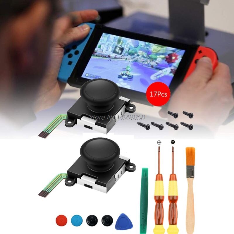 Zweierpack analog 3 djoy-con joystick-ersatz für nintendo, joy-con-switch, kompatibel mit linkem j-con-controller, vollständige ns-reparatur
