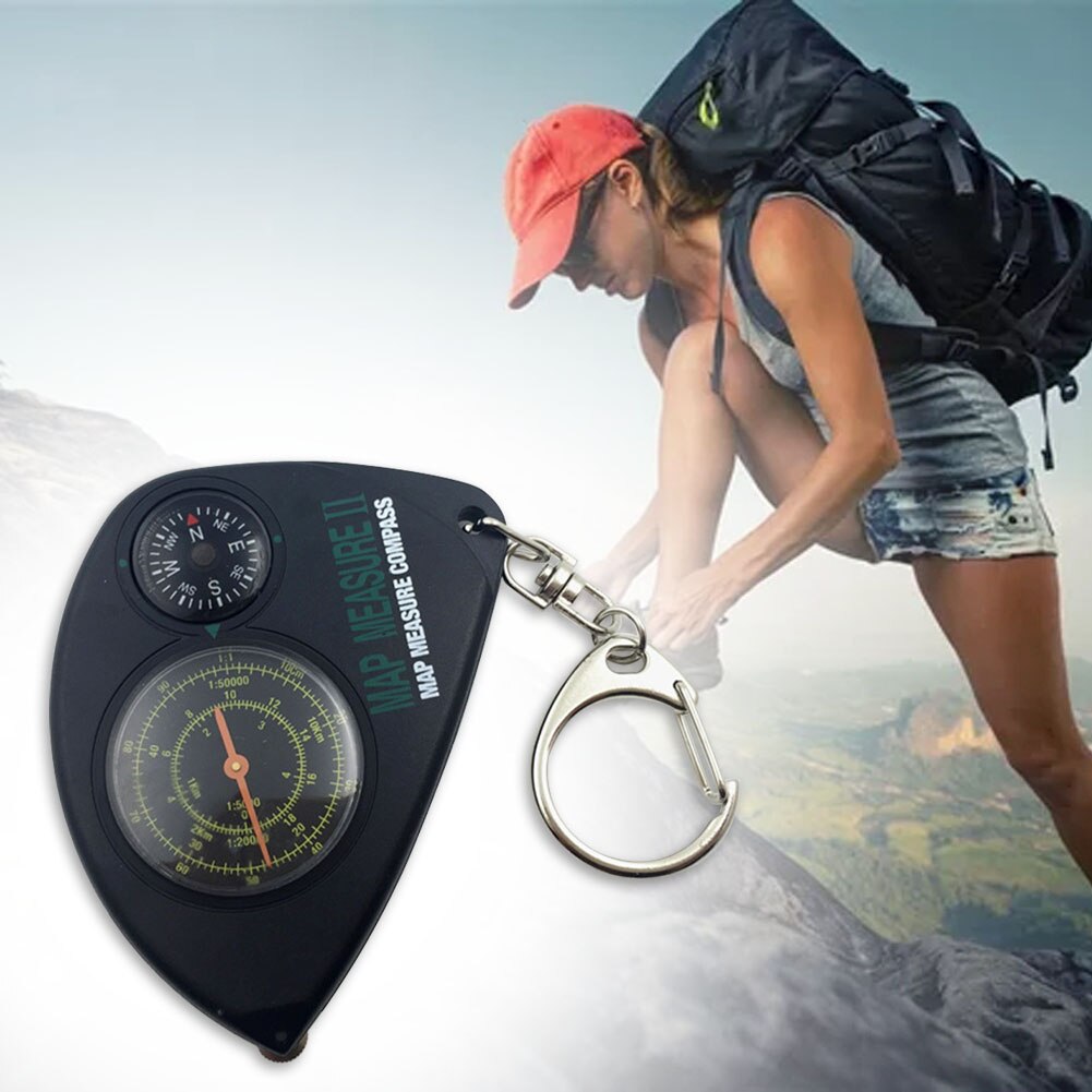 Klimmen Curvimeter Multifunctionele Richting Gids Reizen Kaart Measurer Outdoor Camping Mini 2 In 1 Sleutelhanger Navigatie Tool