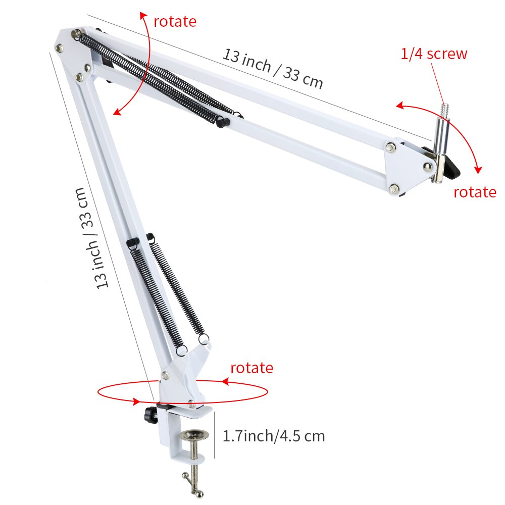 Camera Webcam Statief Tafel Stand Set Fotografie Verstelbare Met 1/4 Draad Lange Arm Boom Holder Ondersteuning Voor Led Ring Licht