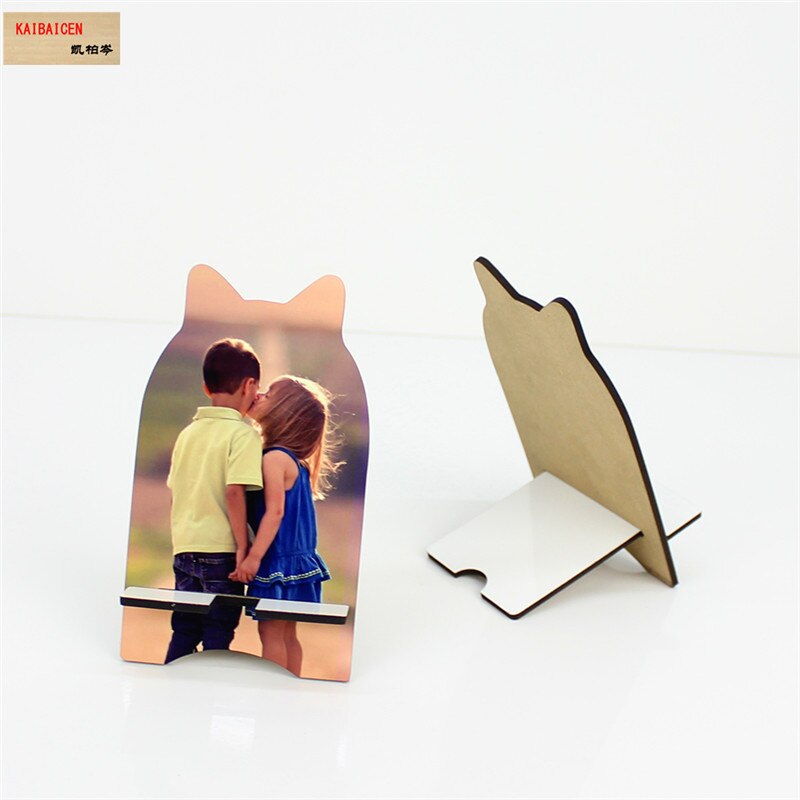 Sublimation MDF blank Universal Phone Stand Holder Cute Desk Stand for 3.5-10 Inch Smartphones Heat press printing: 8DCK-004  Cat