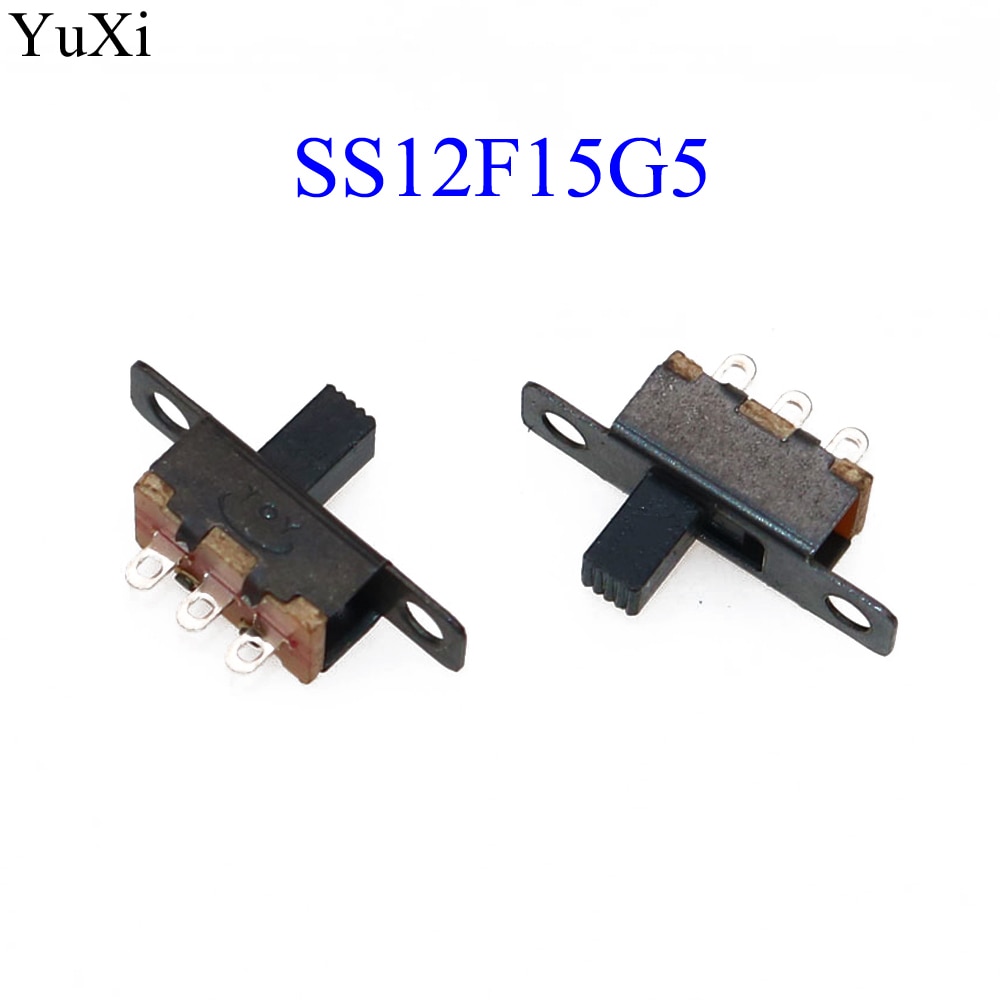 YuXi 50V 0,5 EINE Mini Größe Schwarz SPDT Rutsche Schalter für DIY Power Elektronische Projekte SS12F15 G5 1P2T Toggle schalter Griff 5mm