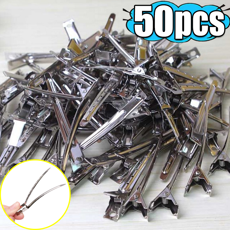 Pinzas para el cuidado del cabello para mujer, pinzas de corte de peluquería de acero y Metal, herramientas de estilismo para corte de pelo de peluquero, horquilla esponjosa para raíz del cabello: Gris