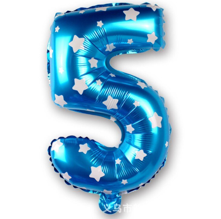 16 Inch Blue Star Number Foil Balloon DigitalBalloons Birthday Party Decoration Inflatble Air Ballon Birthday Wedding Supplies