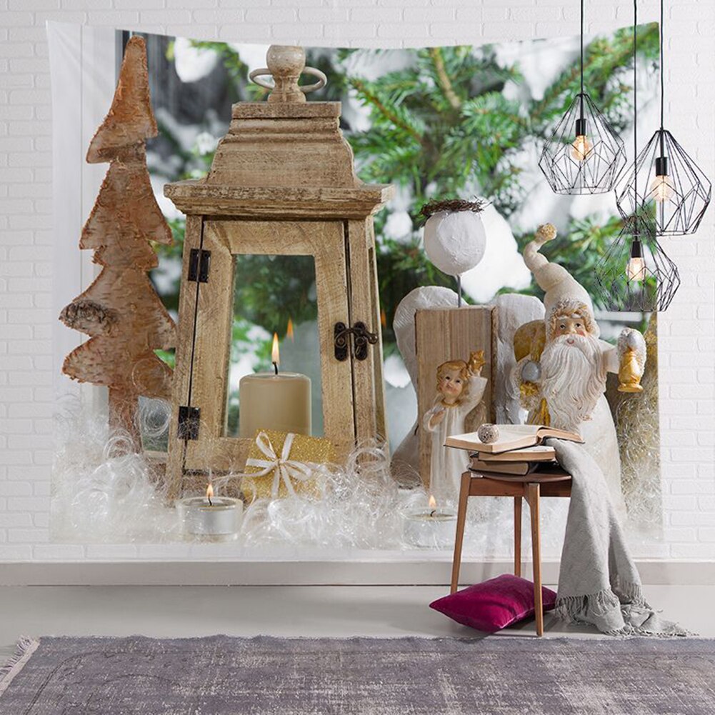 Snemand træ print væg gobelin juledekoration tæppe vægophængning gobelin dug tæppe baggrund stof gobelin