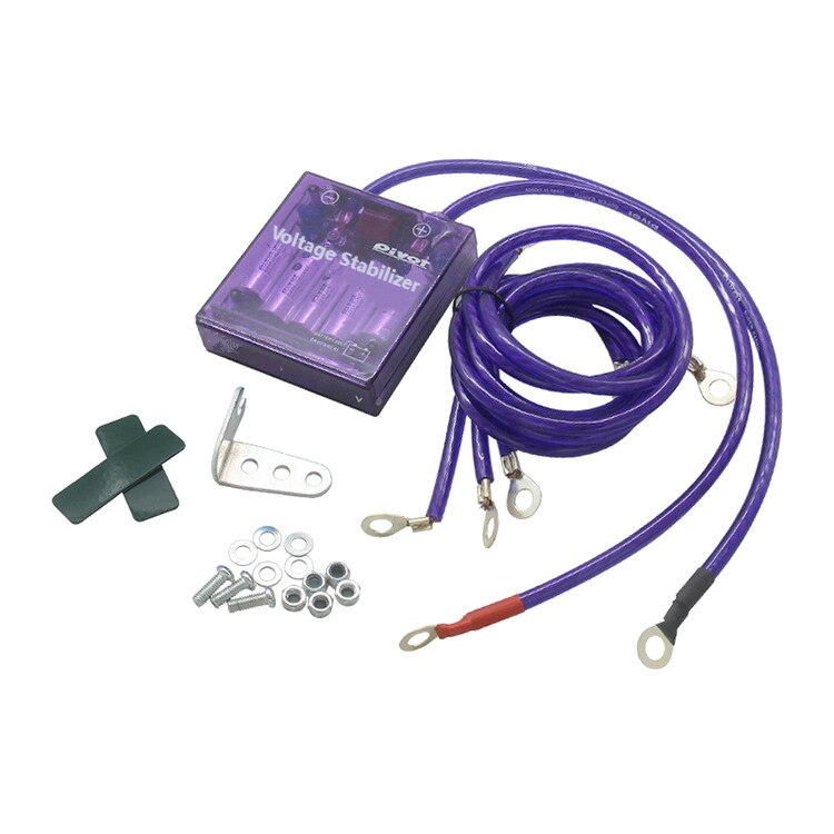 Estabilizador de voltaje para coche, estabilizador de voltaje Universal con Cable de tierra para automóvil