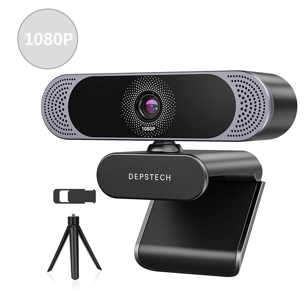 Depstech Full Hd 1080P Webcam Computer Pc Web Camera Met Privacy Cover Statief En Dual Microfoon Webcam Voor Desktop pc