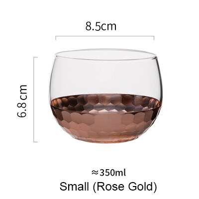 Nordisk rose guldbelægning glas kop guldvin kop juice vinglas håndlavet sund drik krus te morgenmad kop 10oz: Rose guld s