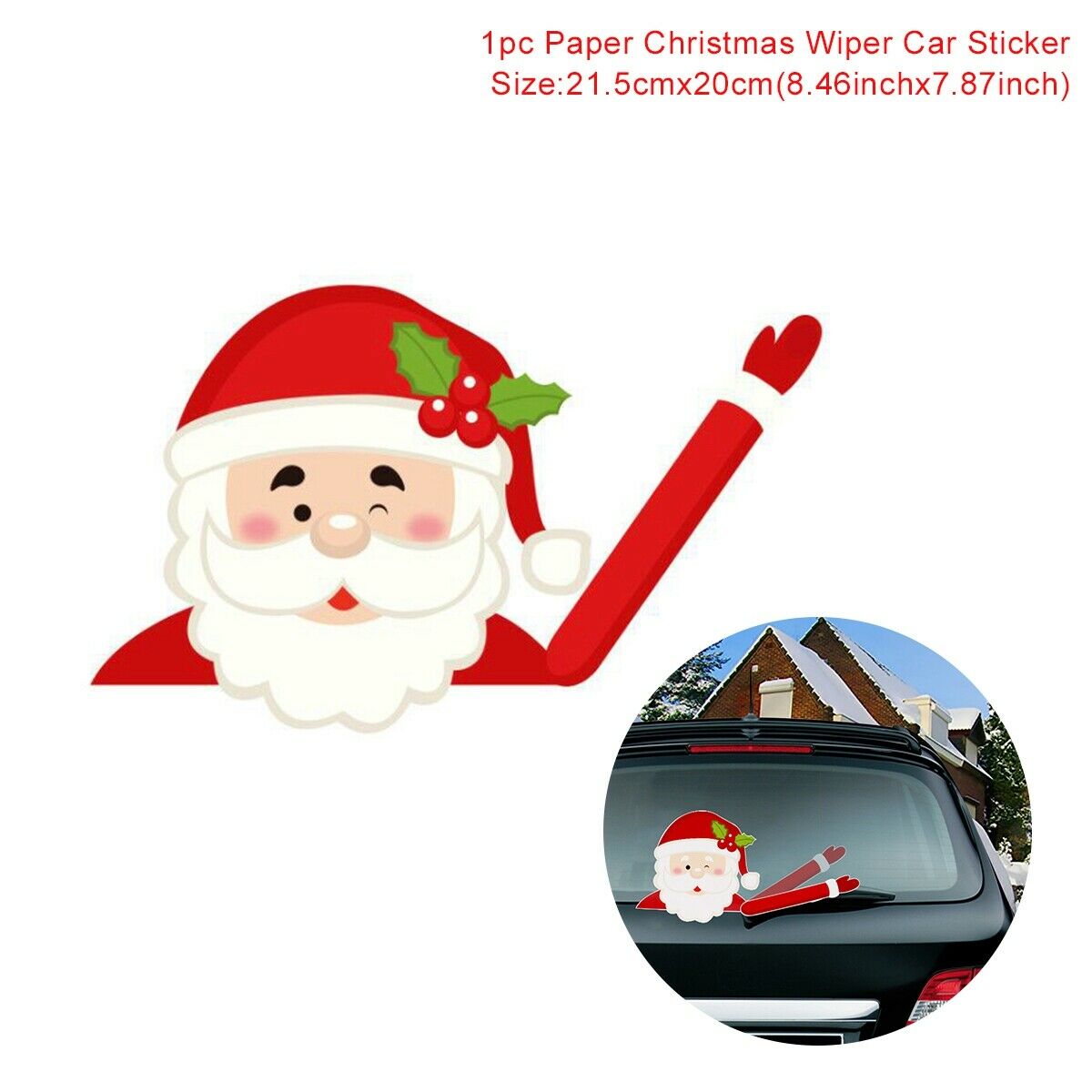Christmas Decoration Santa Claus 3D PVC Waving Car Stickers Styling Window Wiper Decals Rear Windshield Decor: Styling A