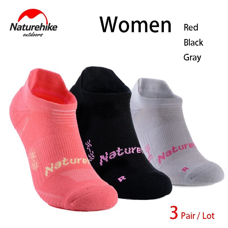 Naturehike 3 Paare Sport Socken Professionelle Lauf socken atmungsaktiv männer frauen Camping Wandern Fitnessstudio socken Schnell trocknend: frauen / S