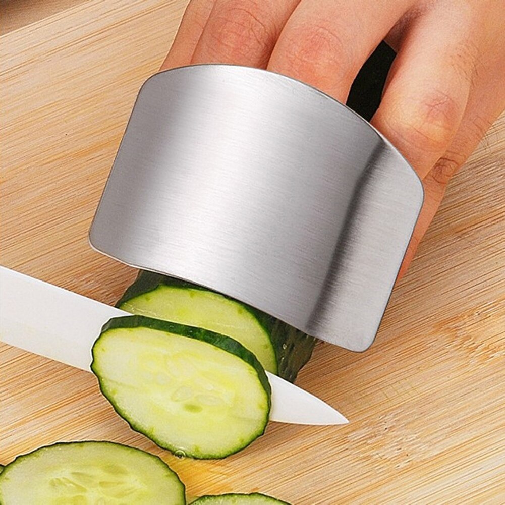 1Pc Rvs Mes Vinger Hand Guard Finger Protector Voor Snijden Slice Chop Safe Slice Koken Vinger Bescherming Gereedschap