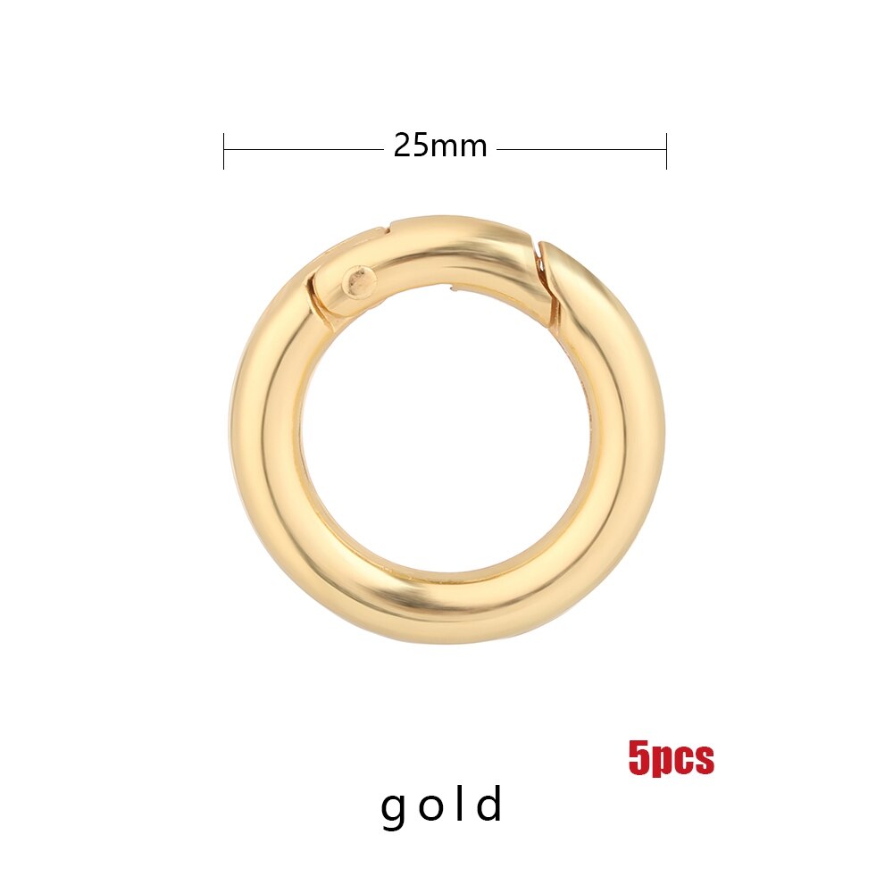 2 uds. De hebillas de aleación de Zinc para bolsos, hebillas redondas plateadas de resorte para puertas, Clips de mosquetón para bolsos, ganchos a presión, accesorios para bolsos: Gold 25mm