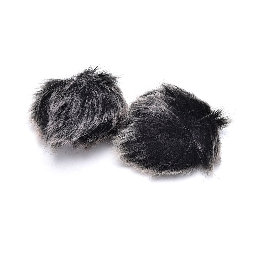 dark grey Artificial Fur Microphone Windscreen Outdoor MIC Windshield Wind Muff for Lapel Microphone 1PC