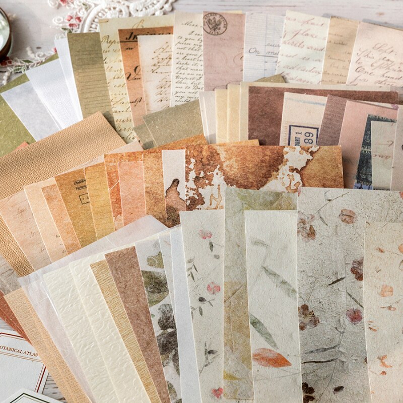 30 pcs fingertip temperature series retro decorative junk diary paper scrapbook material DIY aesthetic diary material paper