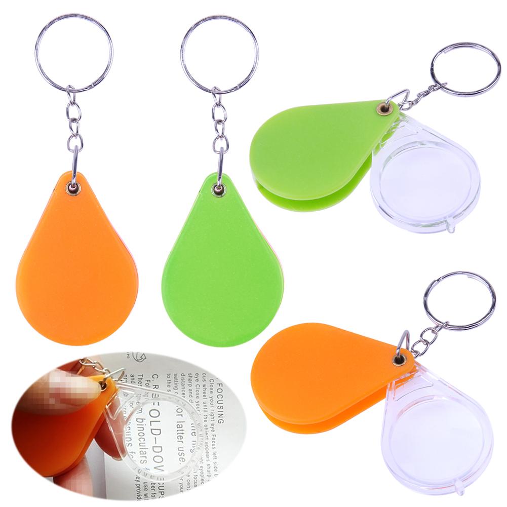 10X Mini Pocket Magnifier Lightweight Plastic Portable Magnifier Folding Magnifying Glass Handheld Glass Lens Keychain Magnifier