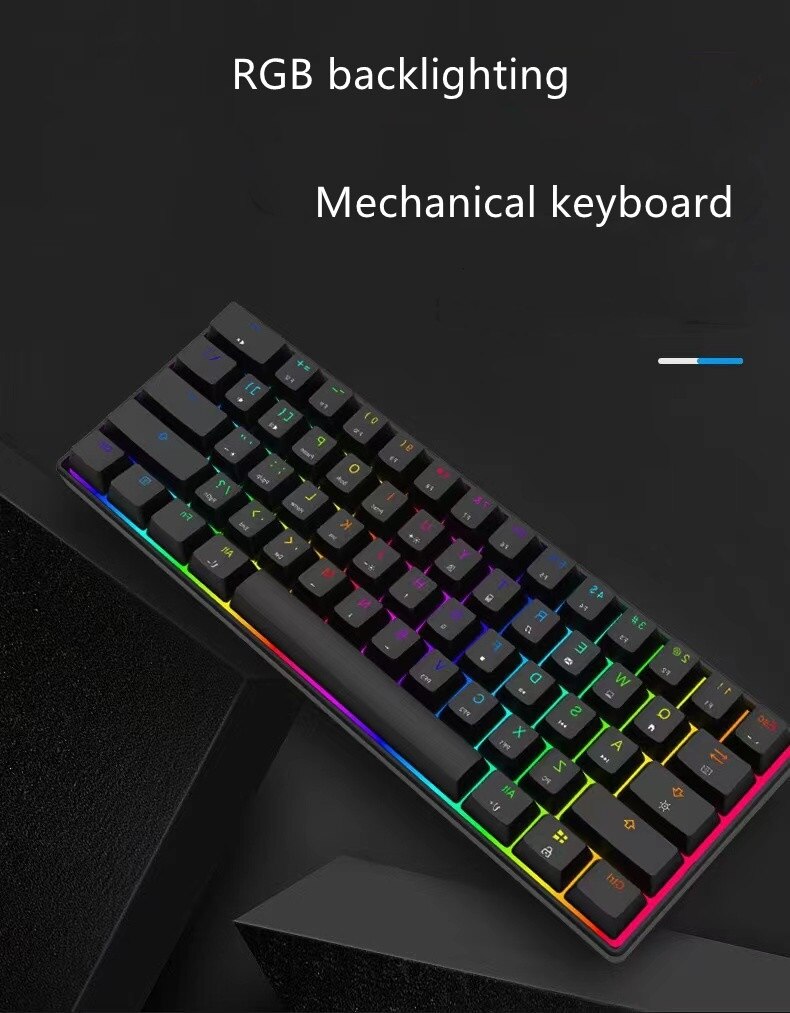 Wired Bluetooth RGB Backlight 2 Modes Bluetooth Wireless Gaming Mechanical Keyboard for PC Royal Kludge