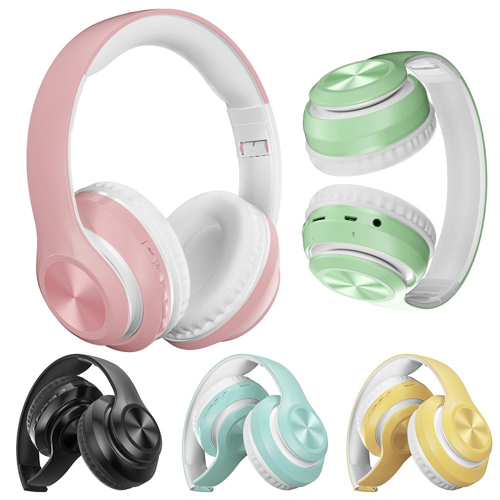 P68 Bluetooth 5.0 Foldable Rechargeable Wireless Headset HiFi Sound Headphones Stereo Foldable Sport Earphone Microphone headset