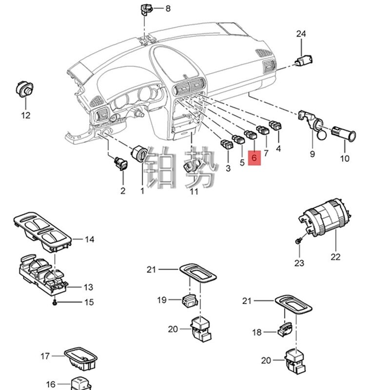 Car Flashing warning light switch 2003-Por sch eCa yen neT equ ipm ent Cay enne Double flashing switch Double flashing button