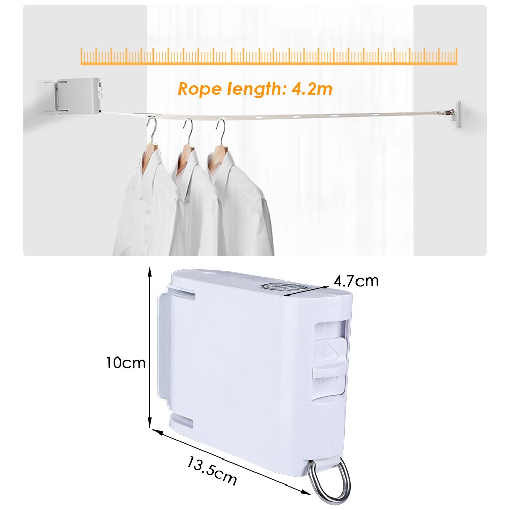 Balcony Clothes Line Indoor Invisible Clothesline With Hanger Hole Retractable Clothesline Rope Drying Rack No Drilling Required