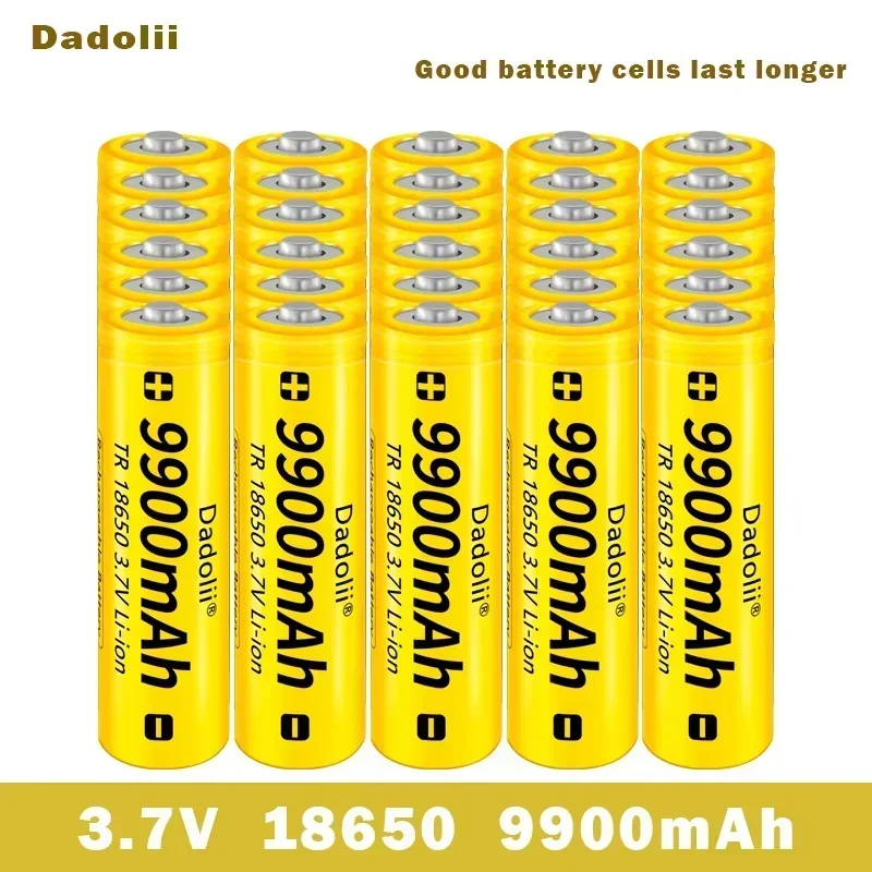 1-40pcs/Lot 18650 battery 3.7V 9900mAh rechargeable liion battery for Led flashlight Torch batery litio battery: Clear