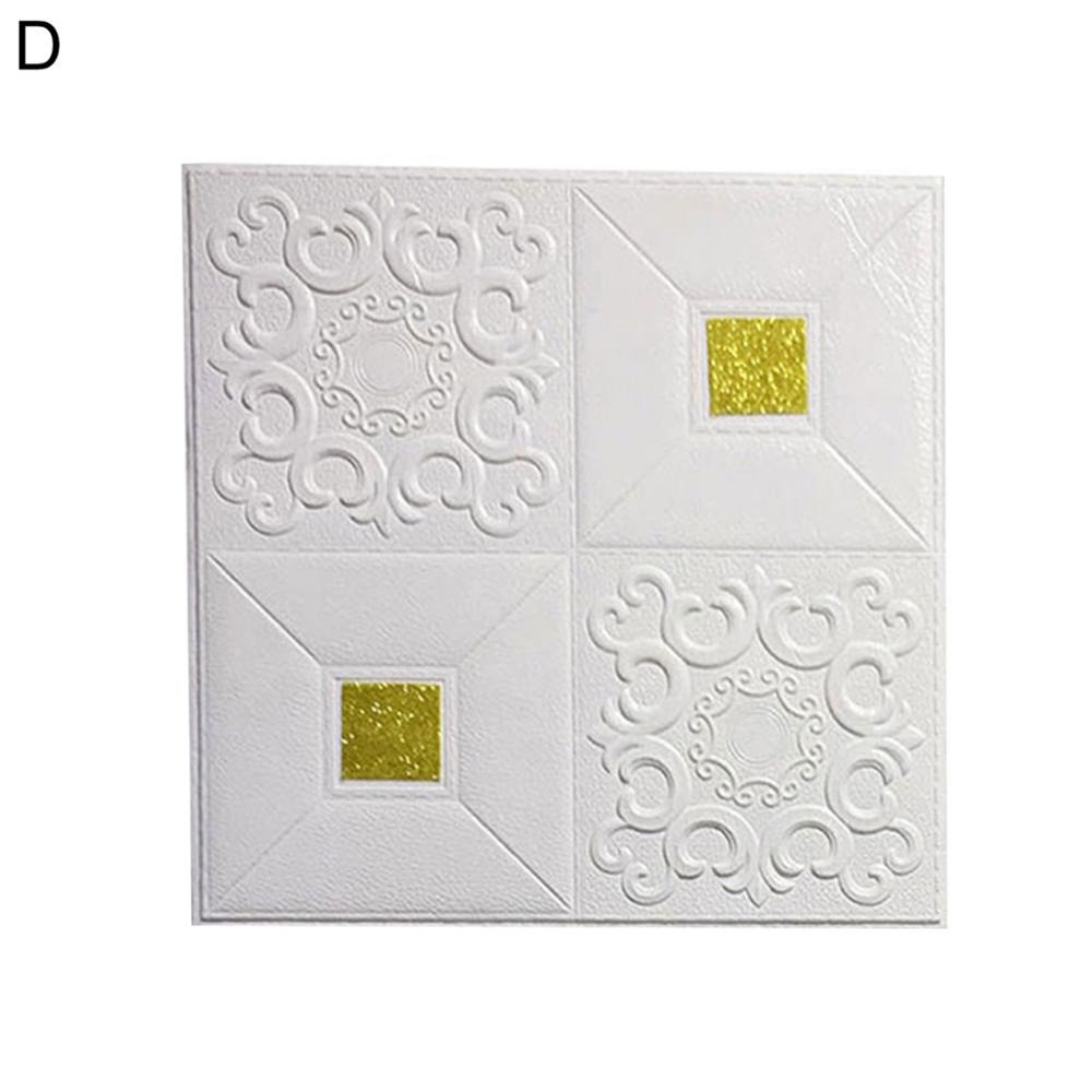 Self-adhesive 3D Embossed Wall Sticker Celling Panel Decal Living Room Bedroom Background Wallpaper Home Wall Decoration: D