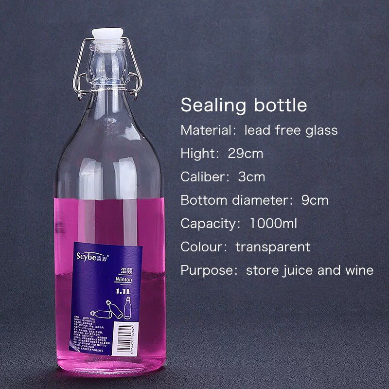 Bar soul juice flaska livsmedelsklassad plast hermetiskt förseglat material bartenderverktyg barverktyg: 1000ml transparent