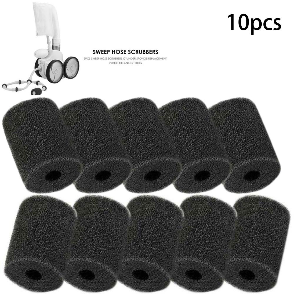 10 Pcs Sweep Slang Scrubbers Cilinder Spons Vervanging Openbare Cleaning Tools Herbruikbare Tub Spa Filter Spons