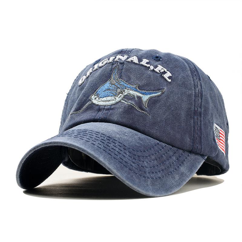 Mounchain Unisex Geborduurd Patroon Honkbal helm Cap Denim Zonnescherm Baseball Hoed voor vrouwen baseball cap voor mannen shark caps