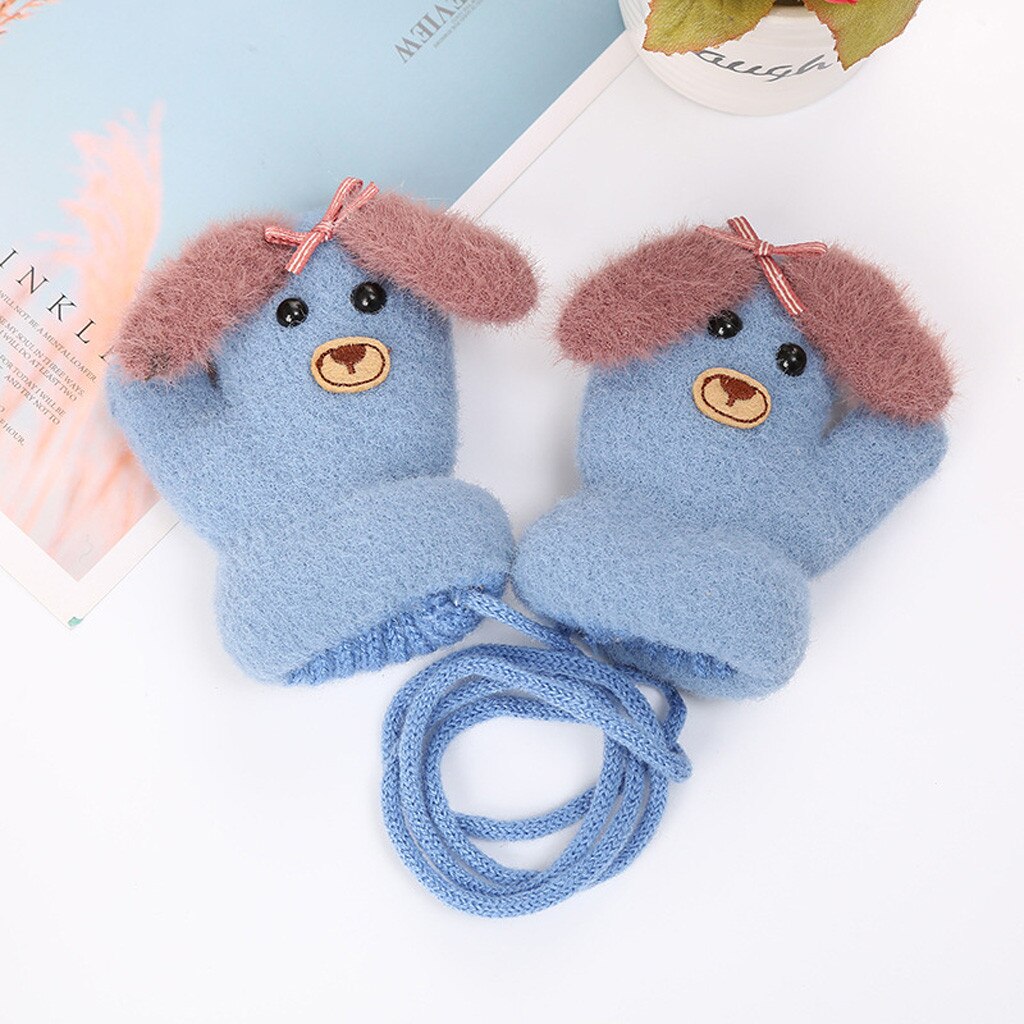 Inverno animali bambini guanti bambini bambini ragazzi ragazze inverno simpatico cartone animato animale caldo maglia guanti spessi Детские Варежки