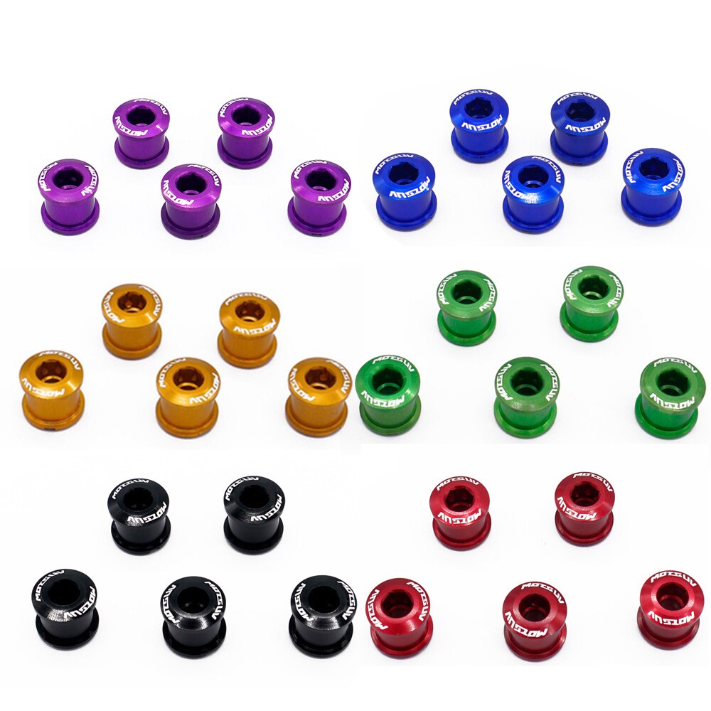 5Pcs Mtb Fiets Kettingwiel Schroeven Fietsen Kettingblad Wielbout Legering 7075 4.9Mm/6.4Mm Racefiets Disc schroeven Voor Crankstel Onderdelen