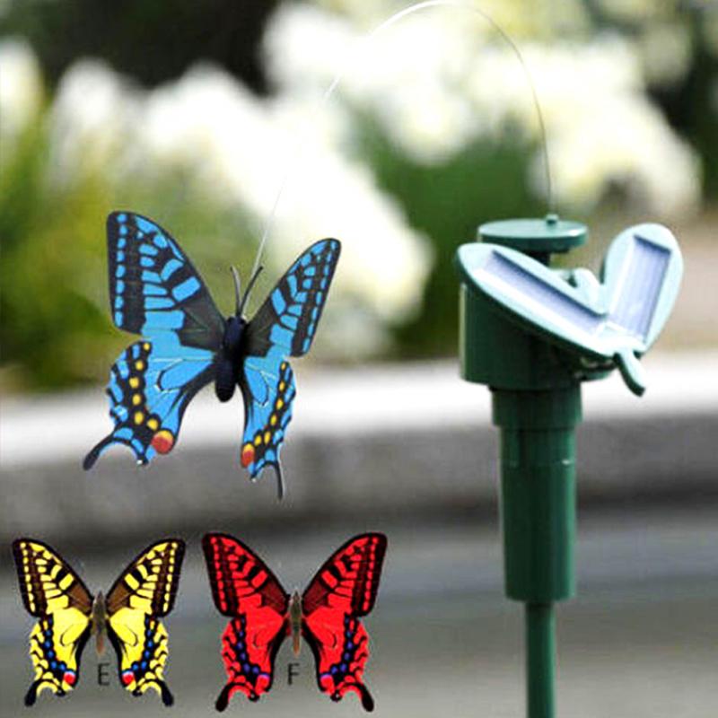 Vibração energia solar dança voando borboletas vibrantes colibri jardim estaca decorativa
