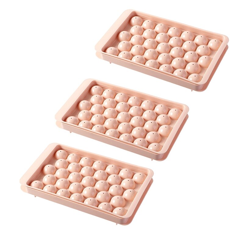 Round Ice-Cube Trays, Ice-Cube Maker Mold For Freezer, Circle Ice-Cube Tray Making Sphere Ice Chilling Cocktail: Pink