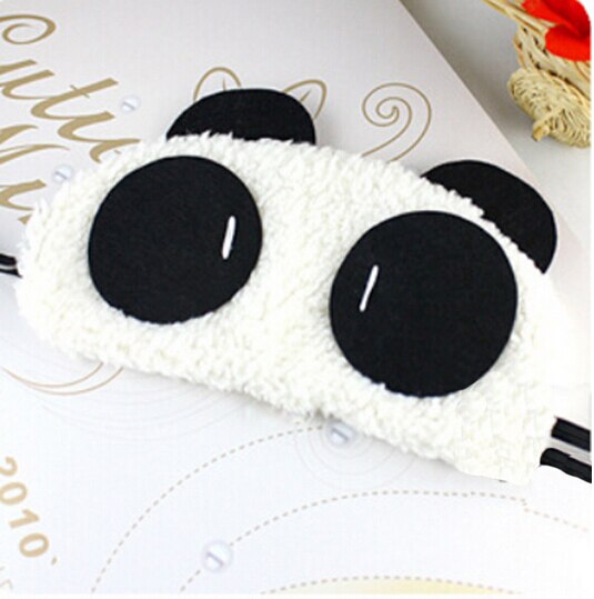 1PCS Cute Face White Panda Eye Mask Eyeshade Shading Sleep Cotton Goggles Eye Mask Sleep Mask Eye Cover Health Care