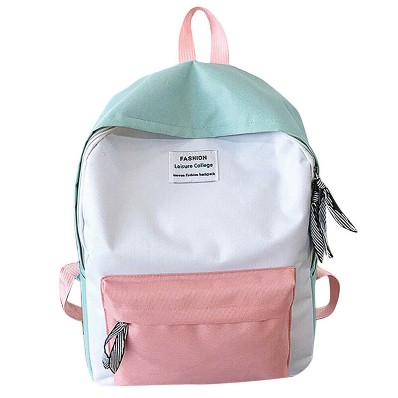 Women Canvas Backpack Travel Bookbag School Bag Laptop Rucksack Mochila for Teenage Girl: Green