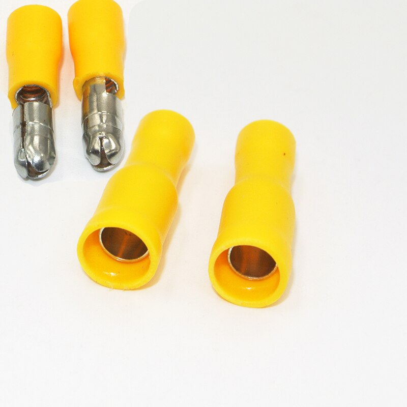 50Pcs Bullet Terminals Crimp Connector Elelctric Terminals for Wire Terminal Butt Splice Electrical Cable Conector: 12to10AWG PVC
