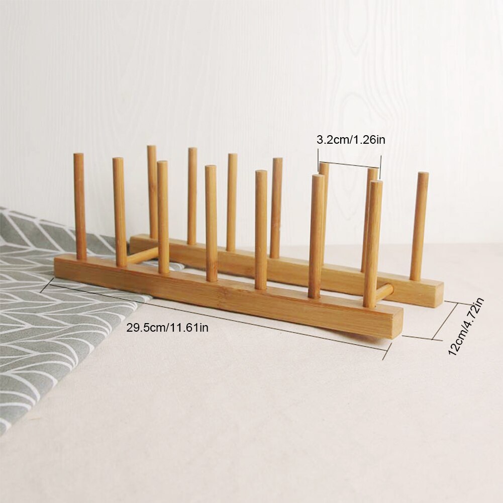 Kitchen Dish Drain Rack Dinnerware Storage Organizer Tray Plate Drying Shelf Wooden Book Cups Display Stand Drainer Holder