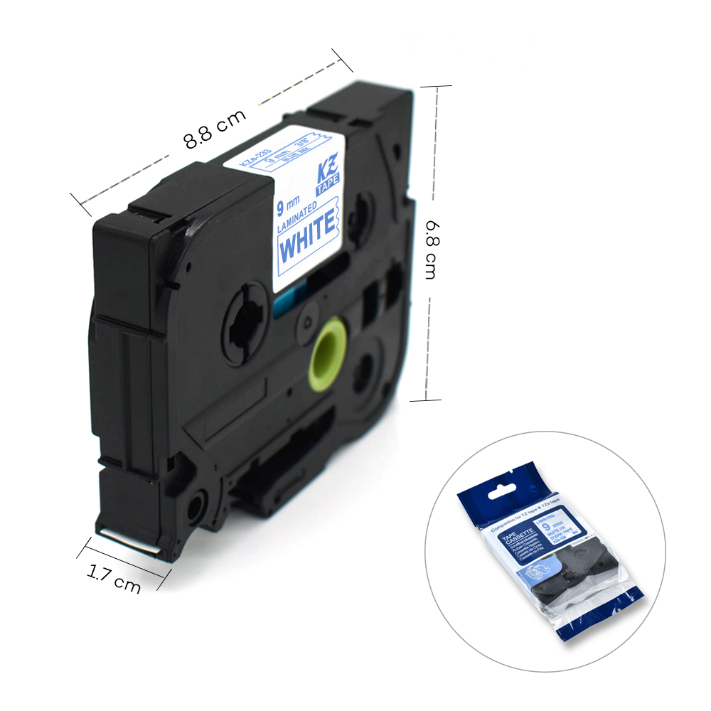 9 mm multi-colored laminated label tapes, label tapes, tze tape for brother p-touch printers as tze -221 tze -221 tze 221 tze 221 tz 221