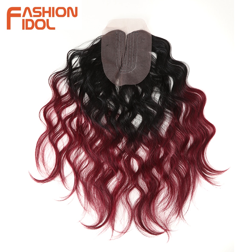 Mode Idol Body Wave Krul Haar 16-20 Inch 7 Stuks/partij 240G Synthetisch Haar Bundels Met Sluiting Midden deel Vetersluiting Fiber